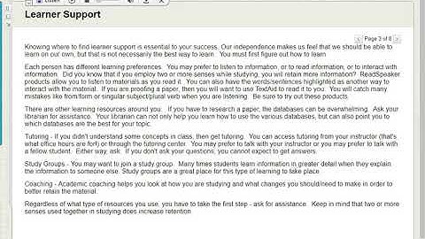 Suite of Learning Tools - webReader (Bb) Scenarios: Listen, Simple View, Page Mask, and more!