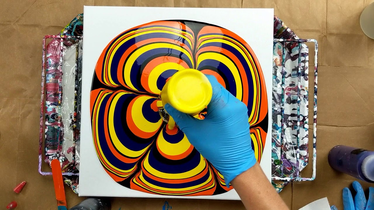 (114) Bottle bottom pour using Halloween colors YouTube