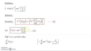 Inverse Laplace Transform of cot(-1), tan(-1) and log