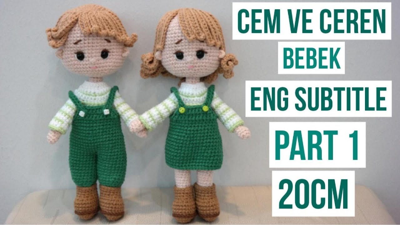 Amigurumi Cem ve Ceren Bebek/Eng Subtitle 20cm 1.Bölüm:Kol ve Bacak Yapımı #crochet #valentinesday