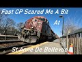 4 25 24 FAST CP TRAIN SCARED ME A BIT AT ST ANNE DE BELLEVUE STATION