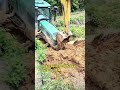 heavy equipment that was stuck on a bad road and had to be pushed by an excavator #usa #shorts