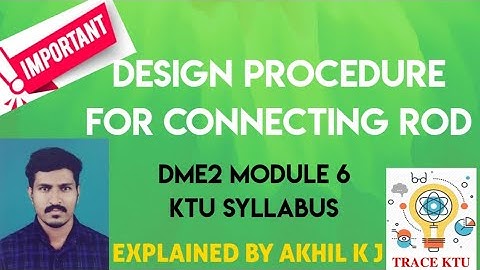 Design Procedure For Connecting Rod (Module 6)