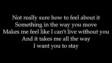 Rihanna - Stay (Solo version) Lyrics