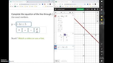 Slope-intercept from two points | Math Hacks Example Video