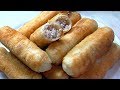 Трубочки с мясом . Жареные пирожки. Тесто для пирожков и пончиков.