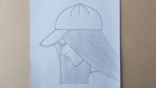 Easy Drawing Girl With A Hat - Drawing A Beautiful Girl With A Hat The Easy Way - Drawing School