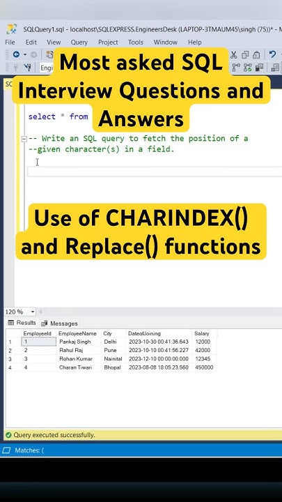 How to use CHARINDEX and Replace functions inside SQL for manipulating ...