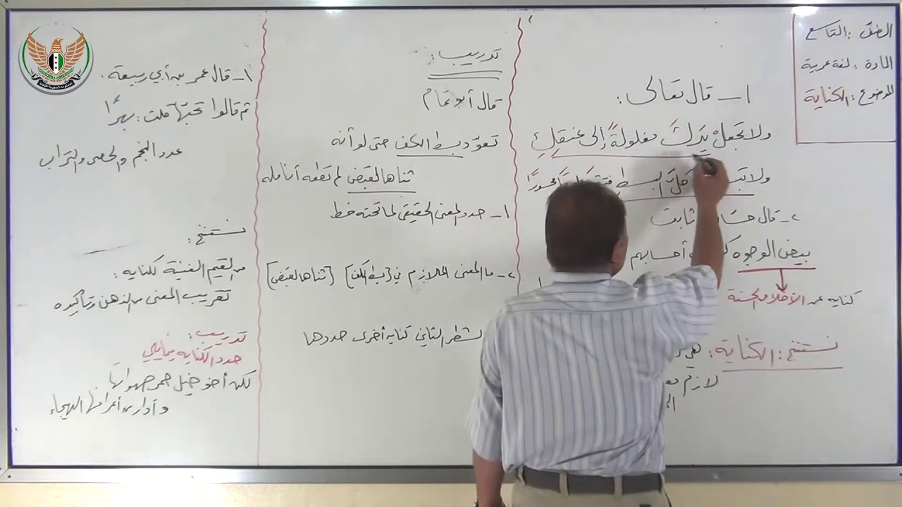 الثالث الإعدادي  اللغة العربية   الكناية