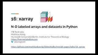 ITB Tech Talks - Episode 16 - xarray
