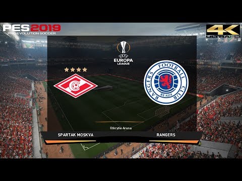 PES 2019 (PC) Spartak Moscow vs Rangers | UEFA EUROPA LEAGUE PREDICTION | 8/11/2018 | 4K 60FPS