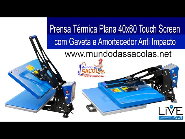 Prensa Térmica Plana 40x60 Touch Screen com Gaveta Live Premium