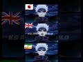 Gojo Japanese dub vs english dub vs hindi dub #anime #animeedit #goku