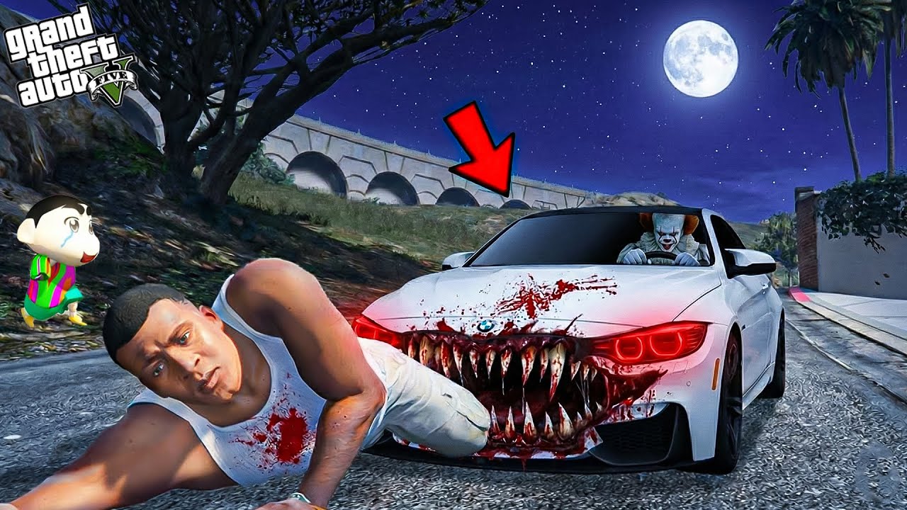 Franklin & Shinchan vs Evil Cursed Car 👻😱 | GTA 5