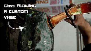 Hand Blown Custom Glass Vase - Full Glassblowing Process