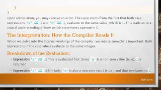 Understanding the compilation error in Switch Statements with Same Case Expressions Profile