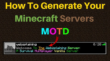 How To Generate, Format And, Add Color To Your Minecraft Servers Message Of The Day (MOTD)