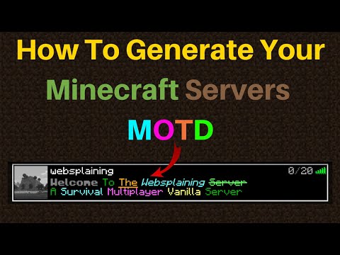 How To Generate, Format And, Add Color To Your Minecraft Servers Message Of The Day (MOTD)