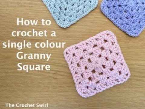 How to crochet a Granny Square (single colour) | Video tutorial | Beginner-friendly