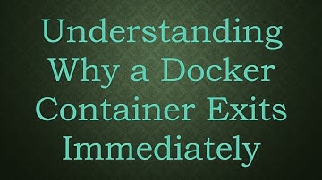 Understanding Why a Docker Container Exits Immediately