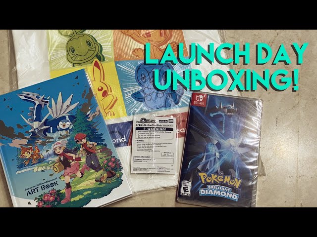 Pokemon Brilliant Diamond + ART BOOK Launch Day Unboxing! (Nintendo Switch)  