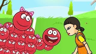 Игра в кальмара с хаги ваги в красном шарике. В  Red Ball 4. Анимационное сражение