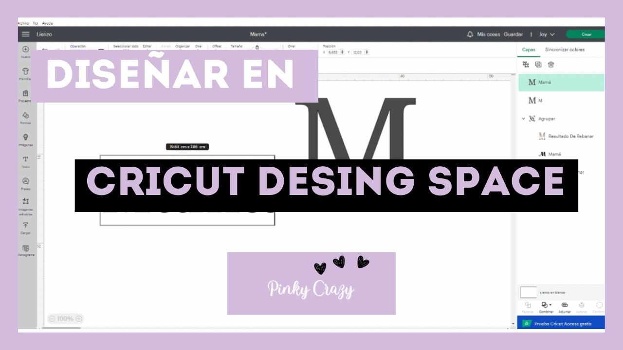 Diseña con Cricut Desing Space - YouTube