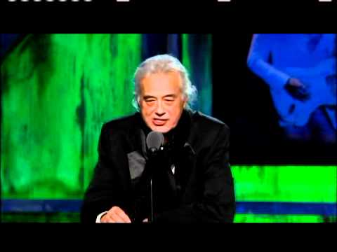 Jimmy Page inducts Jeff Beck at the Rock and Roll Hall of Fame Induction Ceremony 2009