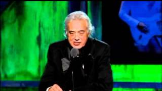 Jimmy Page inducts Jeff Beck at the Rock and Roll Hall of Fame Induction Ceremony 2009