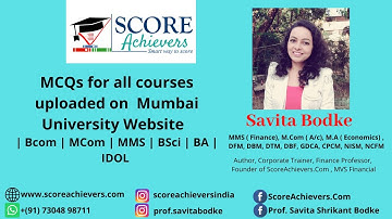MCQs for all courses uploaded on  Mumbai University Website  | Bcom | MCom | MMS | BSci | BA | IDOL