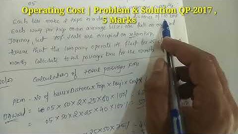 #RCU, KUD | Operating Costing | 5 MARKS Problems & Solution QP-2017   Prof. B. H.Ingale Class-6