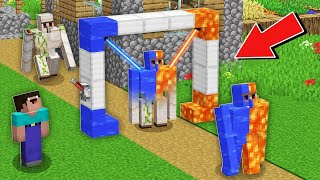 Minecraft NOOB vs PRO: NOOB USED DOUBLE LAVA WATER LASER TO TRANSFORM GOLEM Challenge 100% trolling