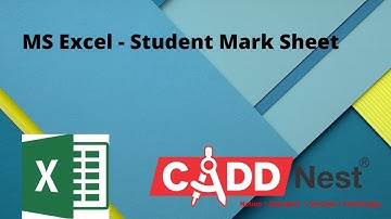 Student Mark Sheet in MS Excel | Telugu | MS Excel | CADD Nest