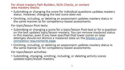 MyLab Foundational Skills Award Credit for Mastery & Understand Mastery Settings