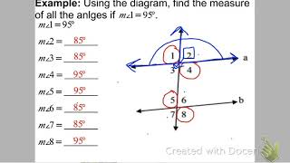 2.3-Parallel Lines and Transversals Notes