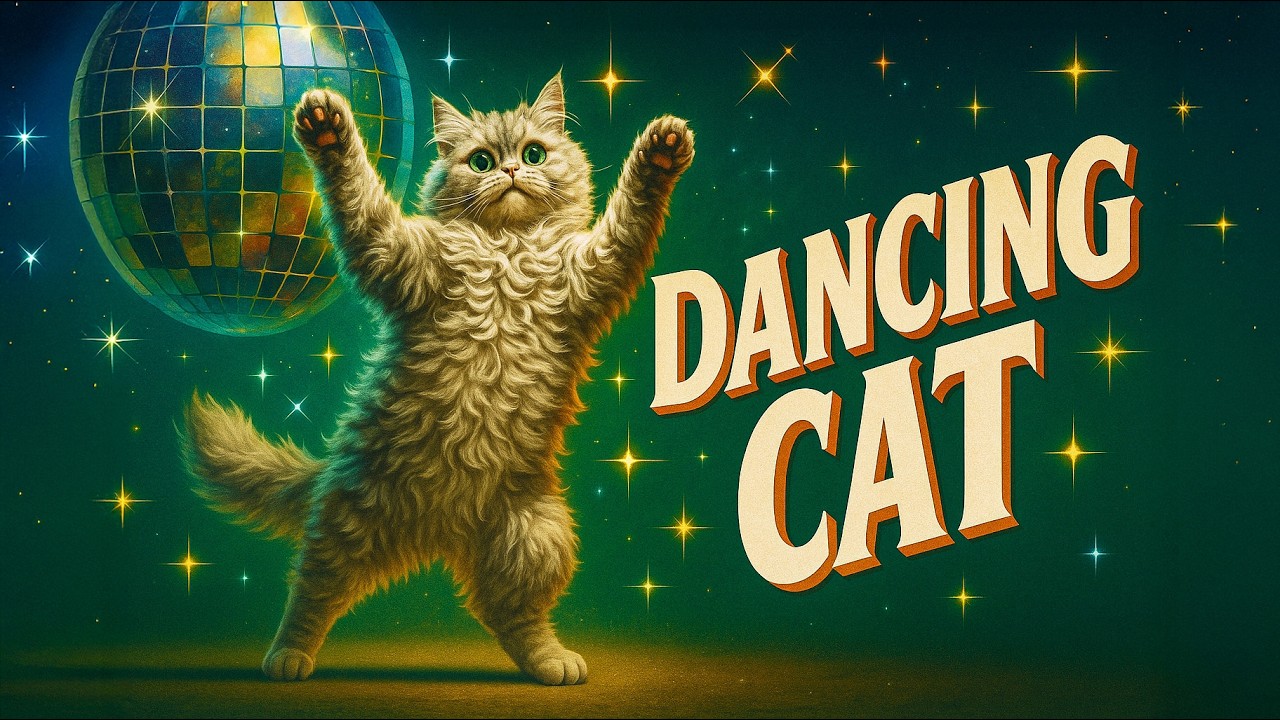 Dancing fluffy cat showing off viral moves 🐾💃😸✨ 