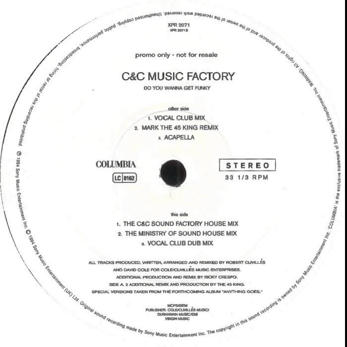 C&C Music Factory - Do You Wanna Get Funky (Mark The 45 King