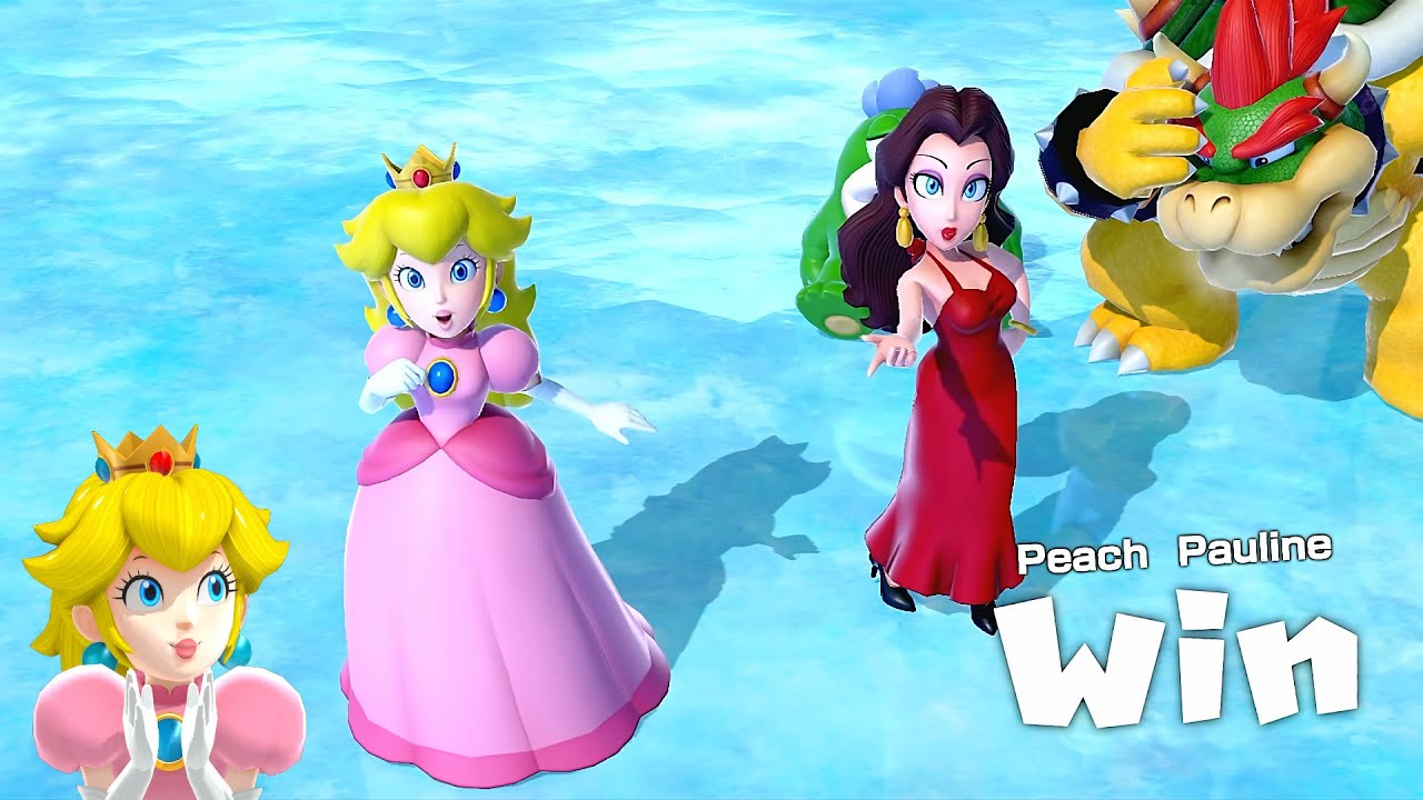 Super Mario Party Jamboree Minigames Peach Gameplay Winter Sports - YouTube