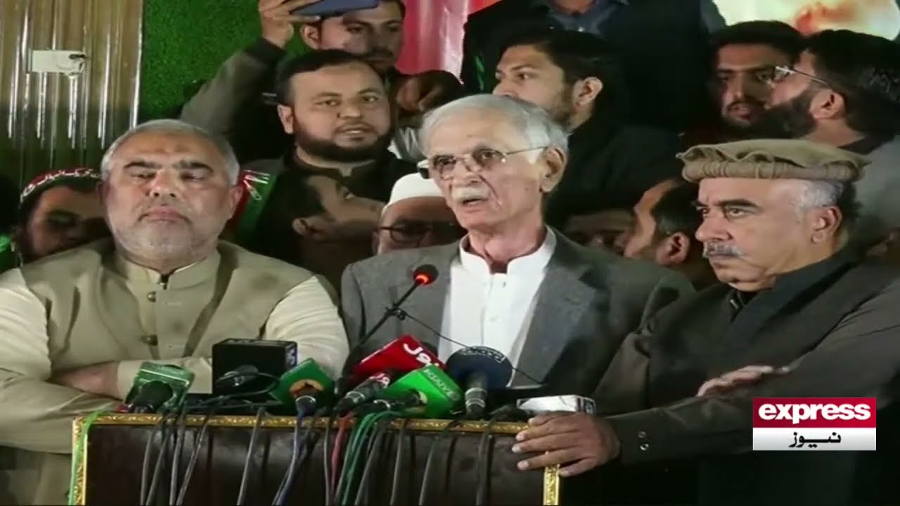 🔴LIVE: Jail Bharo Tehreek | Pervez Khan Khattak Media Talk | Express News