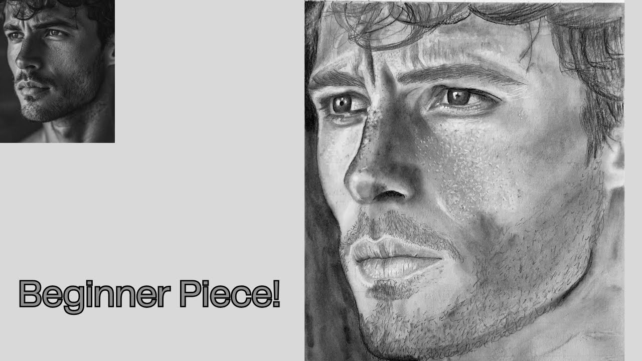 Beginner Portrait Drawing — Charcoal + Graphite Technique