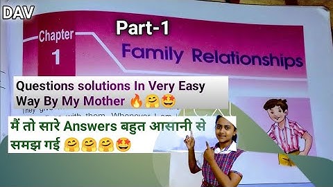 Dav class 4 Social Science Ch-1 Family Relationships / Questions solution🔥/2023/ #learnwithlearner.
