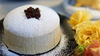 Earl Grey Japanese Cheesecake Recipe: Earl Grey Boba Milk Tea Japanese Cotton Cheesecake ASMR baking