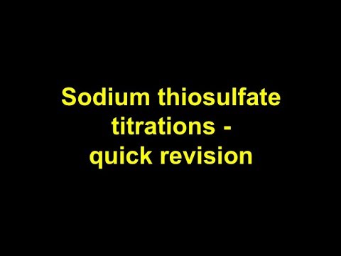 Videó: Miért használják a nátrium-tioszulfátot a jódóra reakciójában?