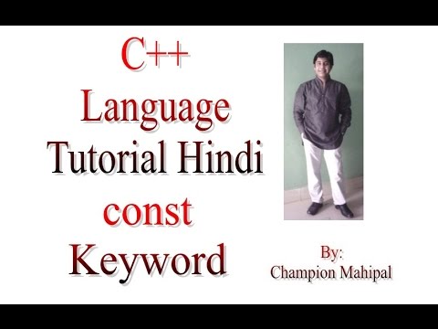 C++ Programming  Language Tutorial Hindi 78 Const Keyword with example