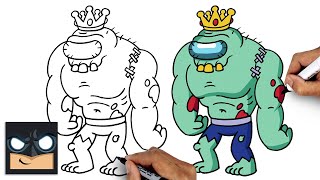 how to draw zombie king among us step by step