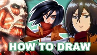 Drawing Attack on Titan's Mikasa & How to Master Photoshop Brushes | Heroines screenshot 1