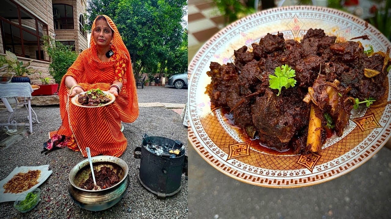 भाबी सा के हाथ का RAJPUTANA MUTTON BHUNJMA कुछ ख़ास लोगों के लिए ही बनता है 🔥 Jodhpur Food Tour￼