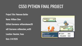 Pokemon Battler - CS50 Python Final Project