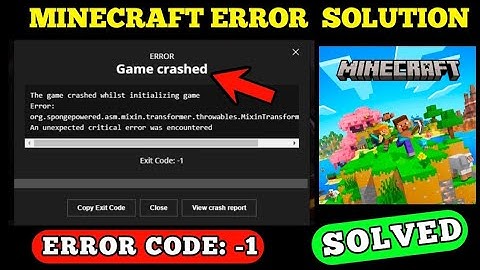 Fix Minecraft Crash Error Initializing Game Error Exit Code -1Issue Solved 2025