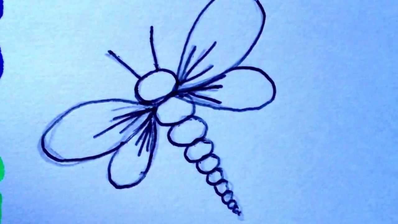 How to draw a simple yet beautiful dragonfly. - YouTube